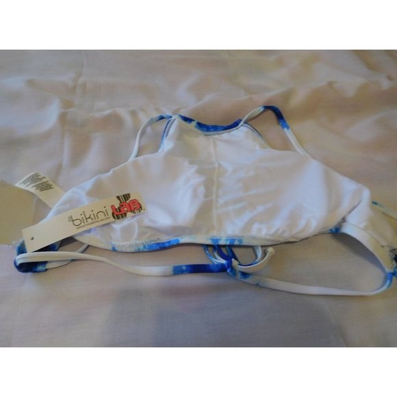 NEW Bikini Lab Bikini Top Blue White Padded Removable Medium M Swimwear Summer - Picture 8 of 8